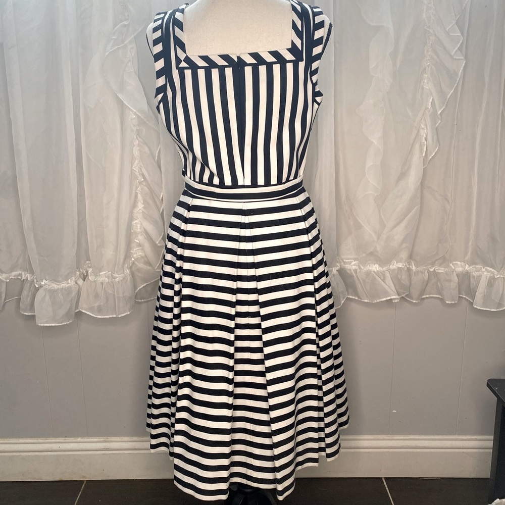 Stripped knee length Tea Dress.